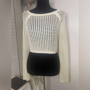 Love Tree Cream Open-Knit Sweater